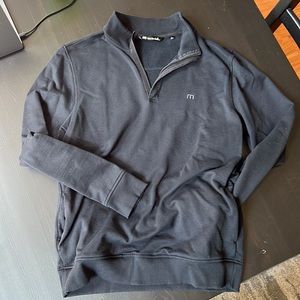 Travis Mathew Black Quarter Zip Cotton Pullover
